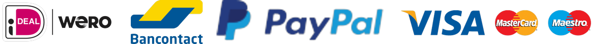 Zahlungsmethoden: iDEAL, Wero, Bancontact, PayPal, Visa, Mastercard, Maestro