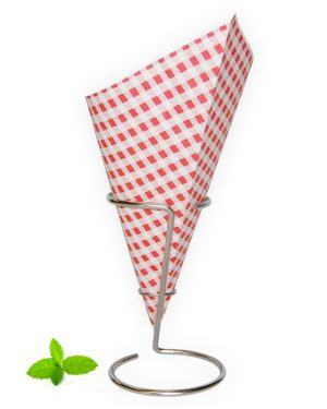 Pommes Frites Spitztüten / Brabanter Karo (Rot-Weiß) / 40 Stück