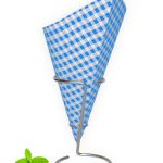 Pommes Frites Spitztüten Blau-Weiß Kariert 40 Stück