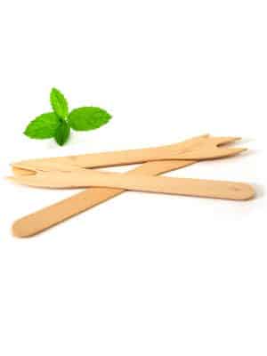Wooden french fry fork