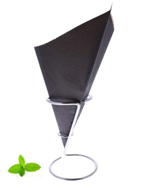 Pommes Frites Spitztüten / Schwarz / BIO Braunes Papier / 40 Stück