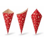 Papier Spitztüten  Weihnachten Motiv Rot  40 Stück