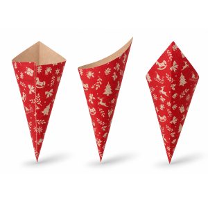 Papier Spitztüten Weihnachten Motiv Rot 40 Stück