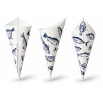 Pommes Frites Spitztüten  Fisch-Print  40 Stück